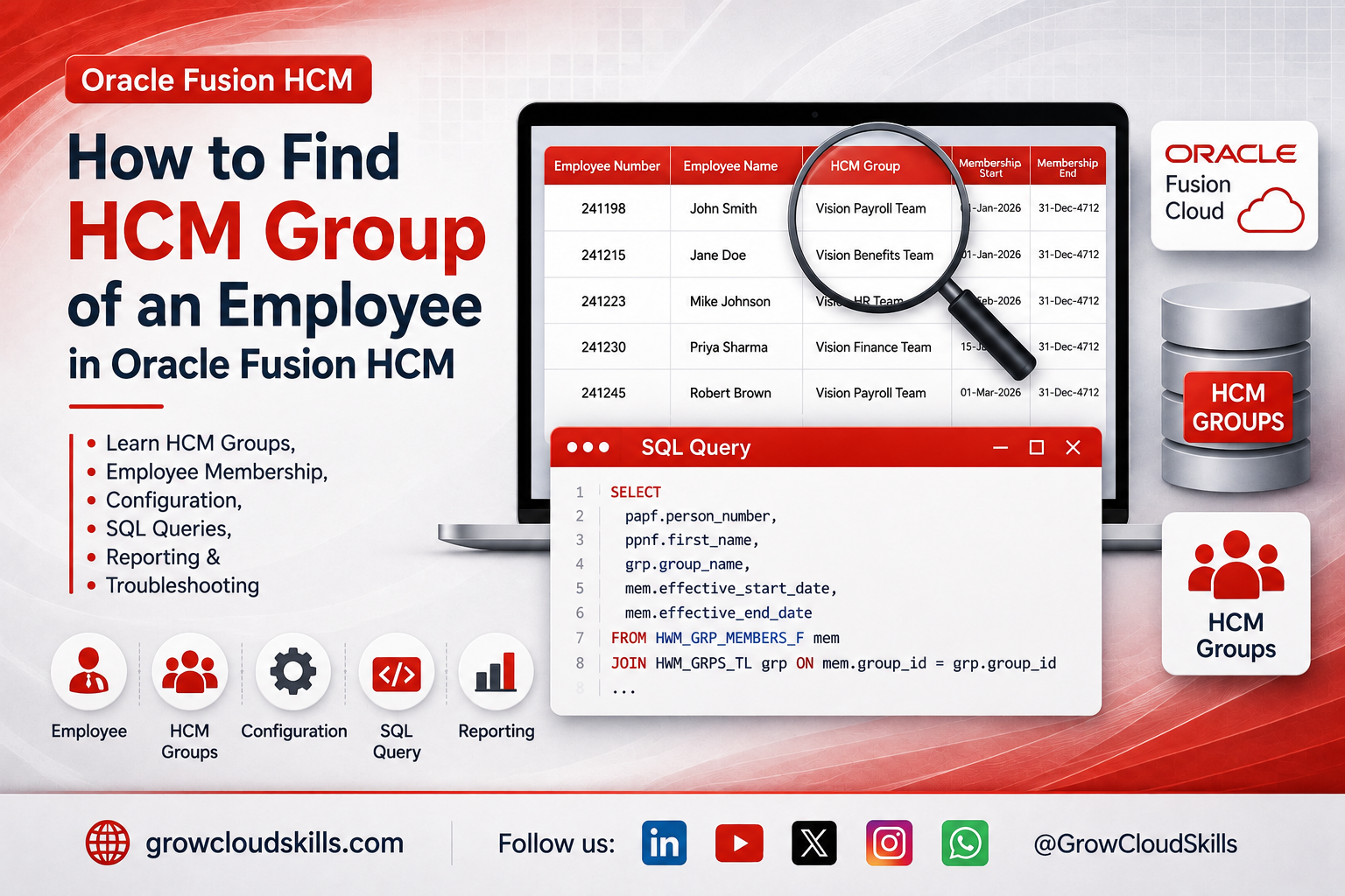 How to Find the HCM Group of an Employee in Oracle Fusion HCM